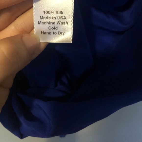 Beautiful Royal Blue Silk Blouse - Picture 5 of 5